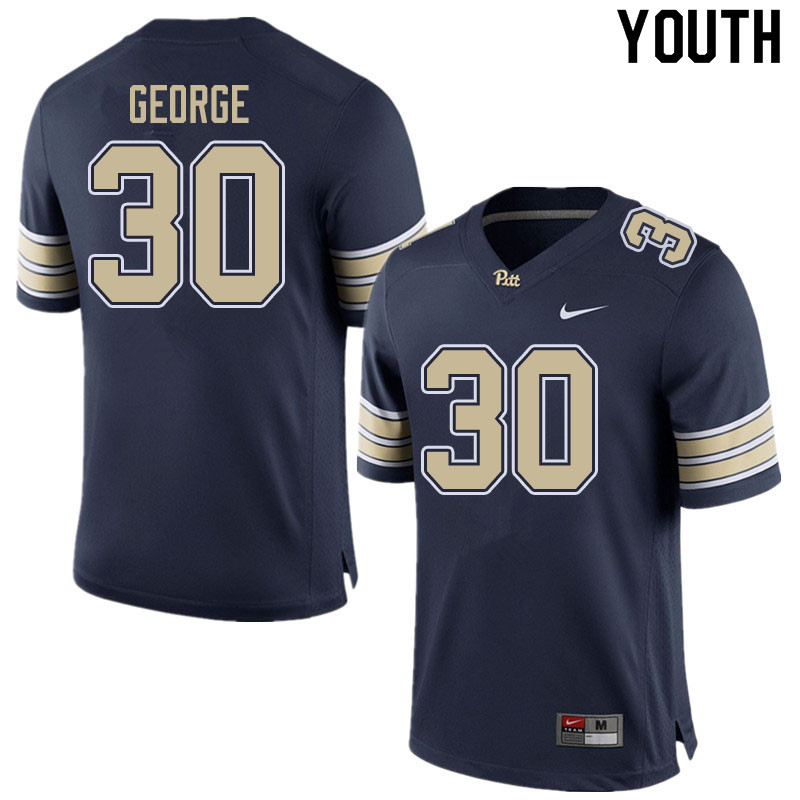 Youth #30 Brandon George Pitt Panthers College Football Jerseys Sale-Home Navy